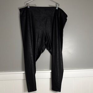 Ava & Viv Black Faux-Leather High-Waist Leggings